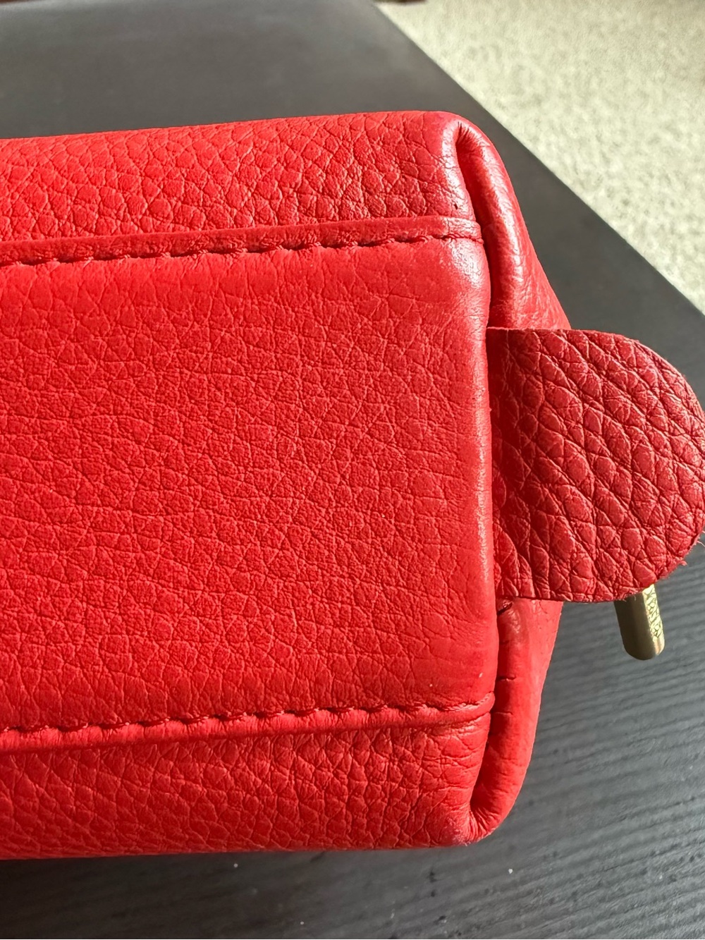 Cuyana Red Leather Medium Travel Case w/ Gold Tone Hardware (Retired Size) - Picture 6 of 14